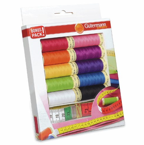 Gutermann Thread Set Sew-All 10 Threads and Tape Measure
